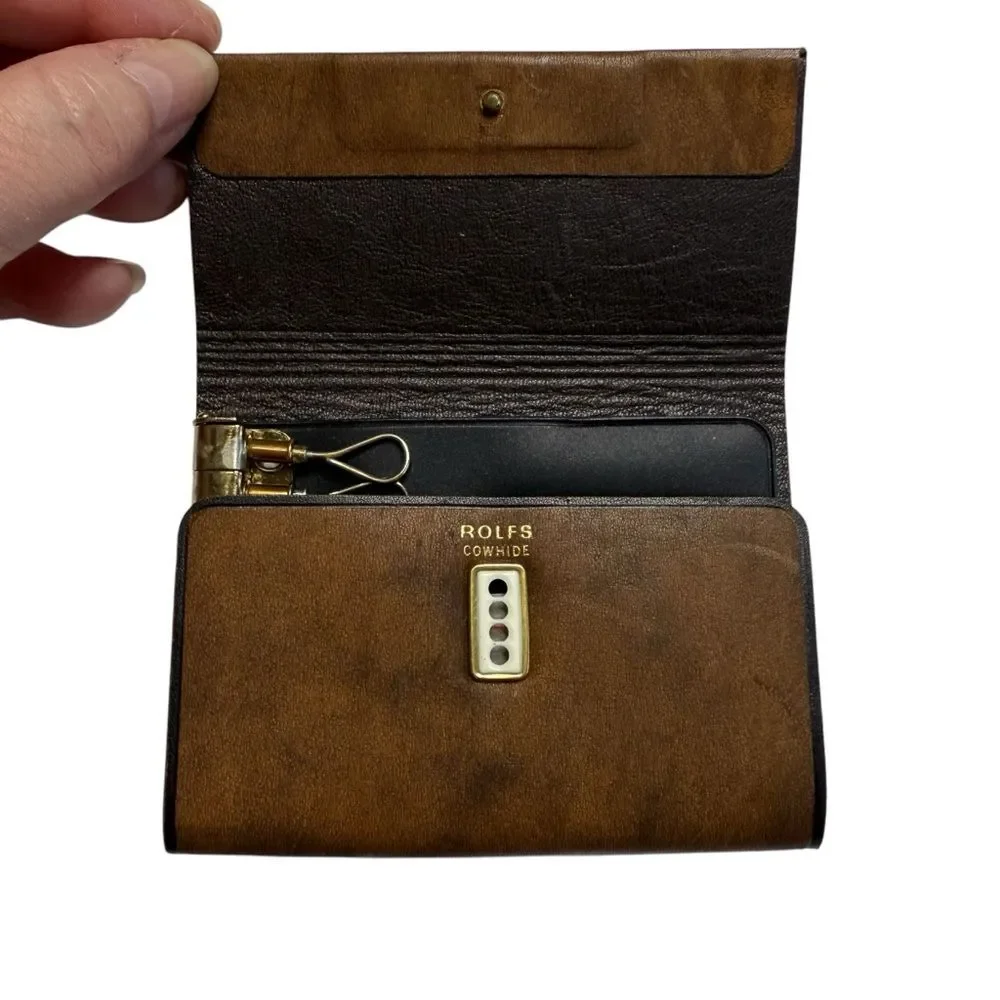 Vintage Rolf’s Positive Lock Key Kaddy Leather Key Fob Brown New